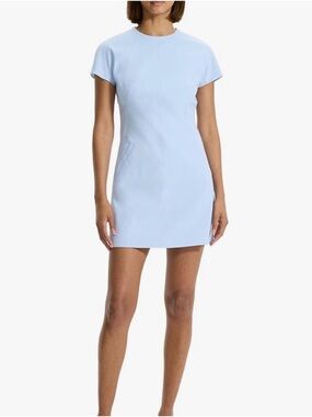 Theory Pale Blue Short Sleeve Shift Dress